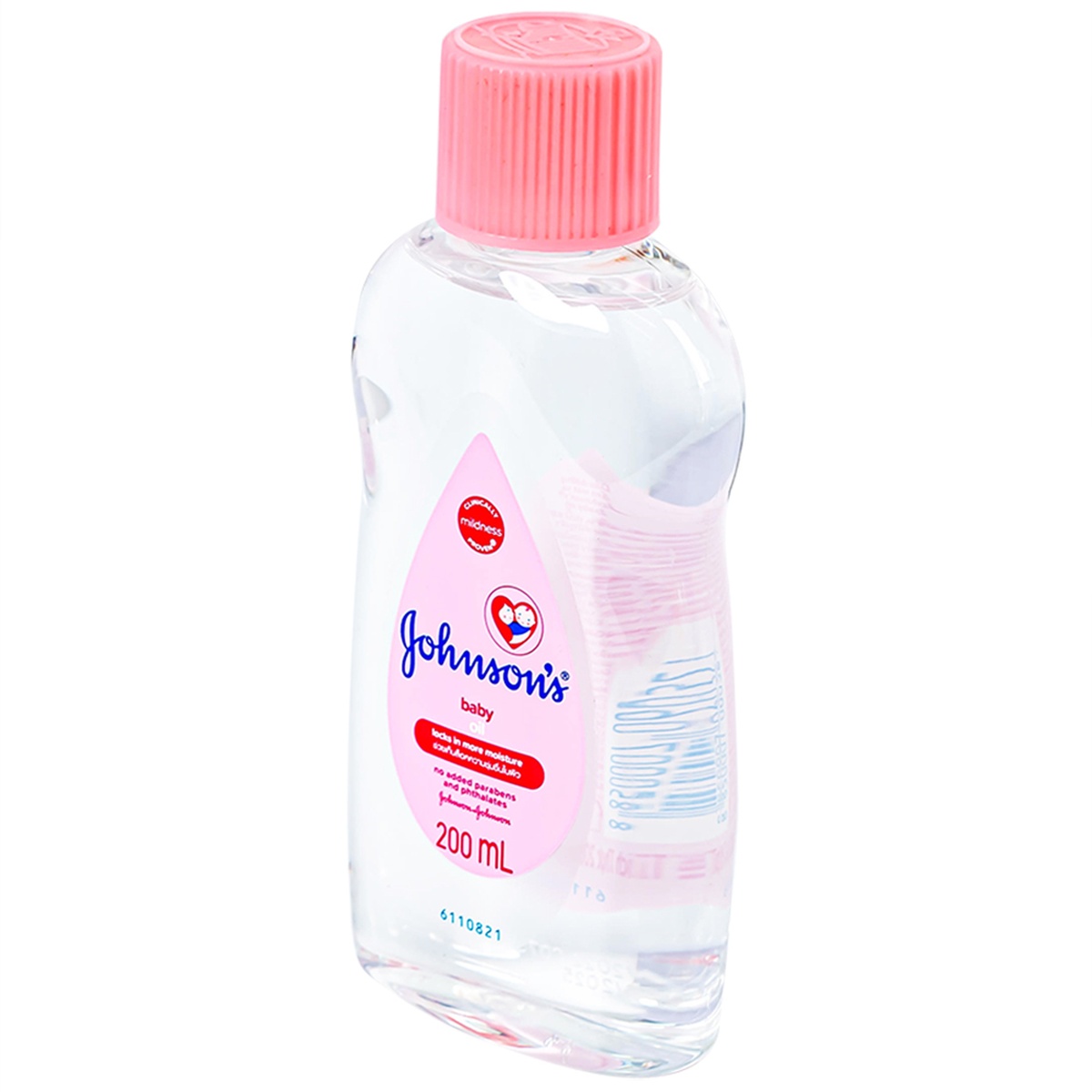 Dầu Massage và dưỡng ẩm Johnsons baby oil cho bé 0M+ (200ml)  - mặt sau