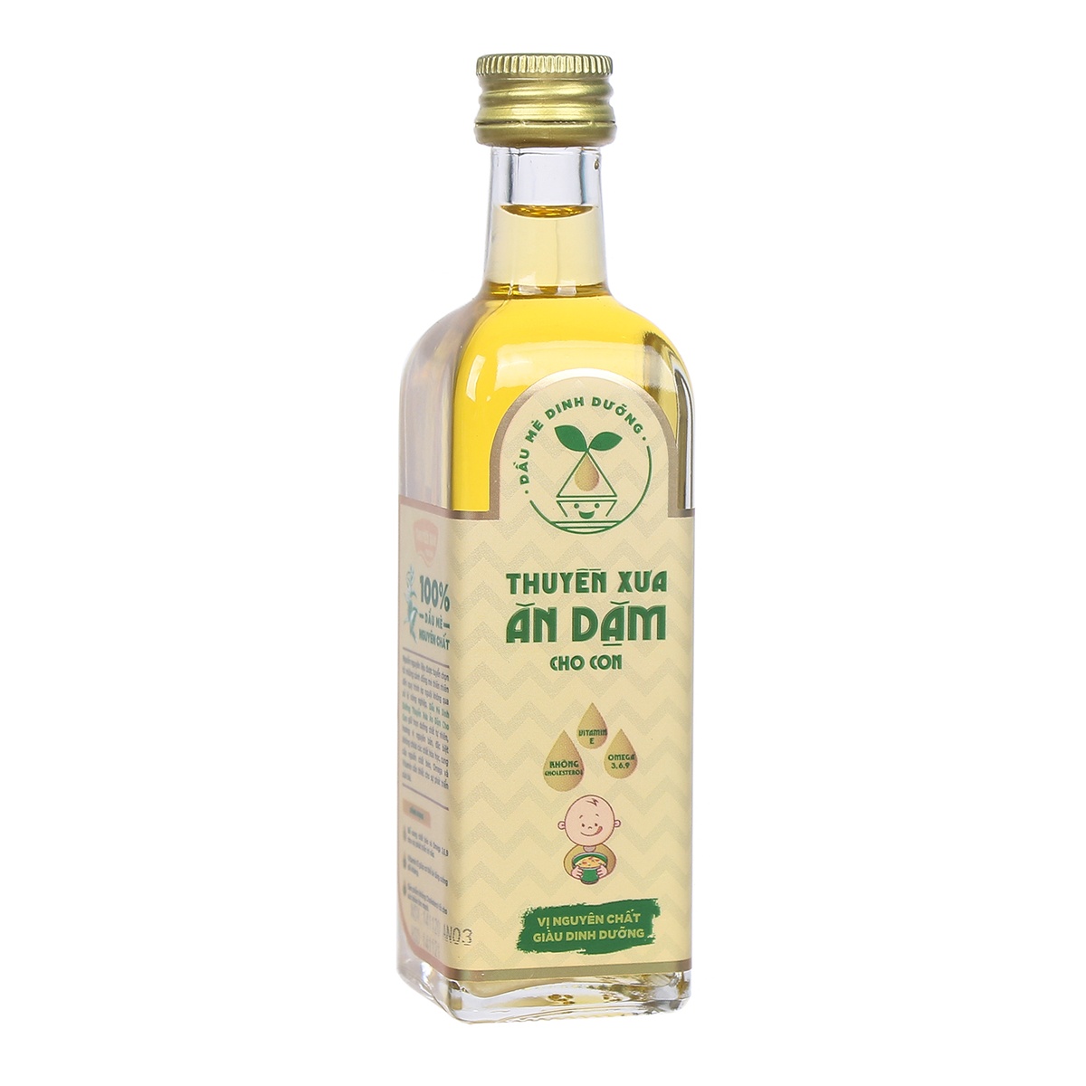 Dầu mè nguyên chất dinh dưỡng cho bé ăn dặm Thuyền Xưa 65ml - mặt trái