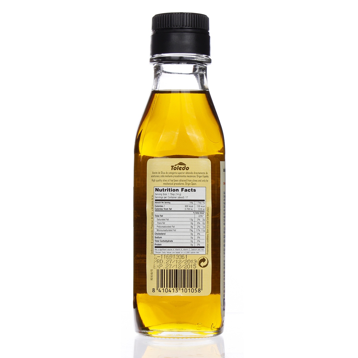 Dầu Olive Dintel siêu nguyên chất Extra Virgin - mặt sau