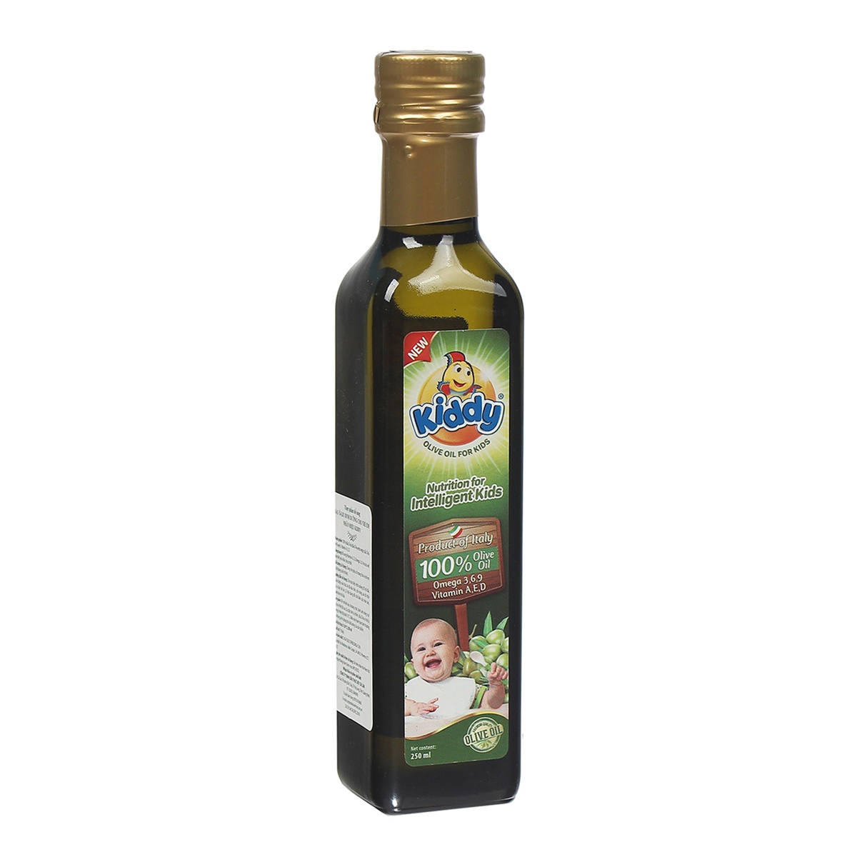 Dầu olive Kiddy nguyên chất 250ml - mặt trái