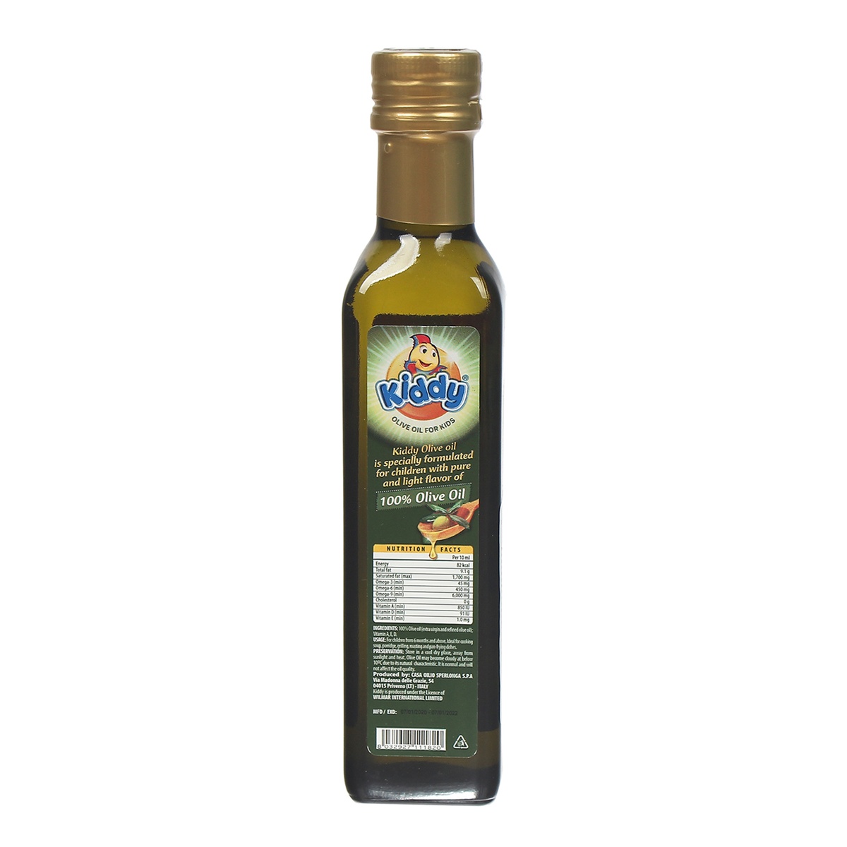 Dầu olive Kiddy nguyên chất 250ml - mặt phải