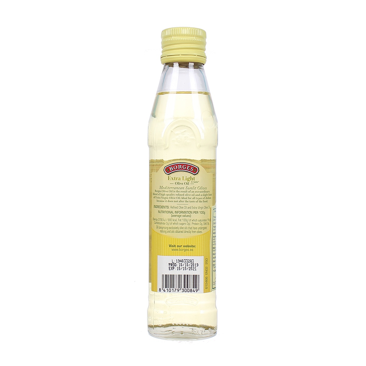 Dầu Olive nguyên chất Borges không mùi 250ml - mặt phải