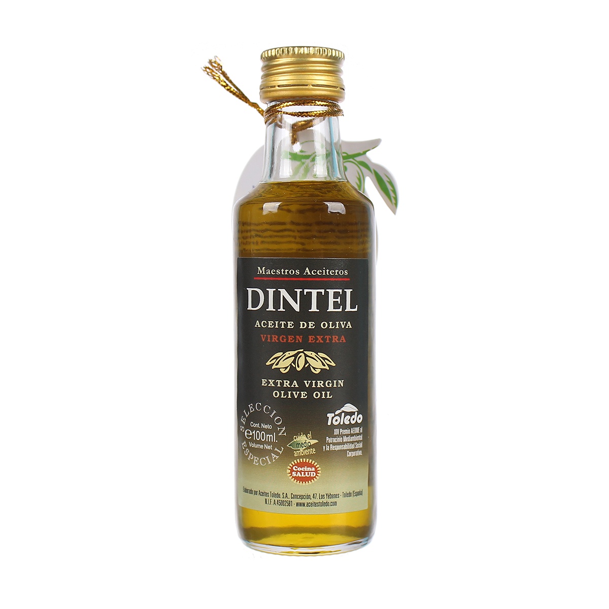 Dầu Olive siêu nguyên chất 100ml Dintel - mặt trái