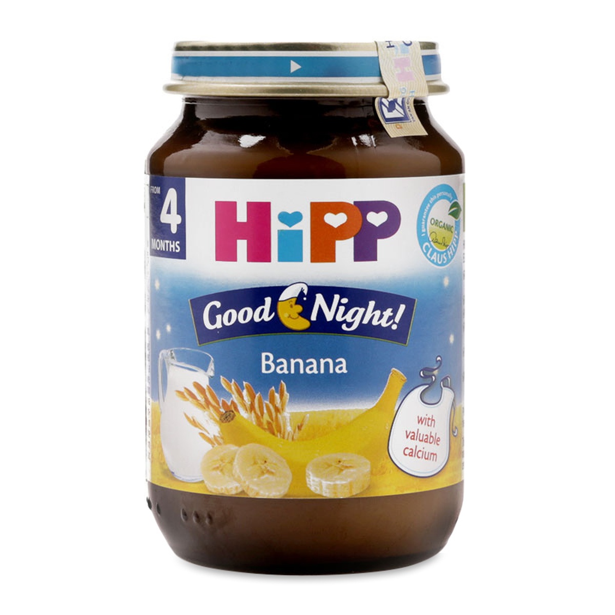 Dinh dưỡng đóng lọ Hipp vị cháo chuối sữa 5145 (190g) - mặt trái