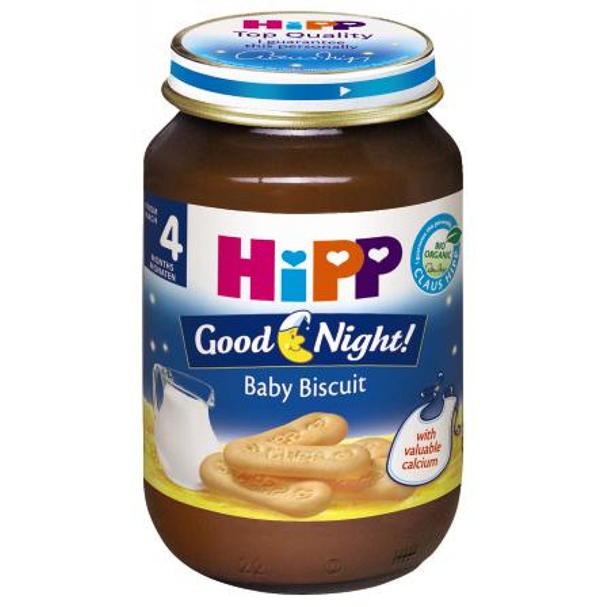Dinh dưỡng đóng lọ HiPP vị cháo sữa và bích quy 5140 (190g) - mặt trái