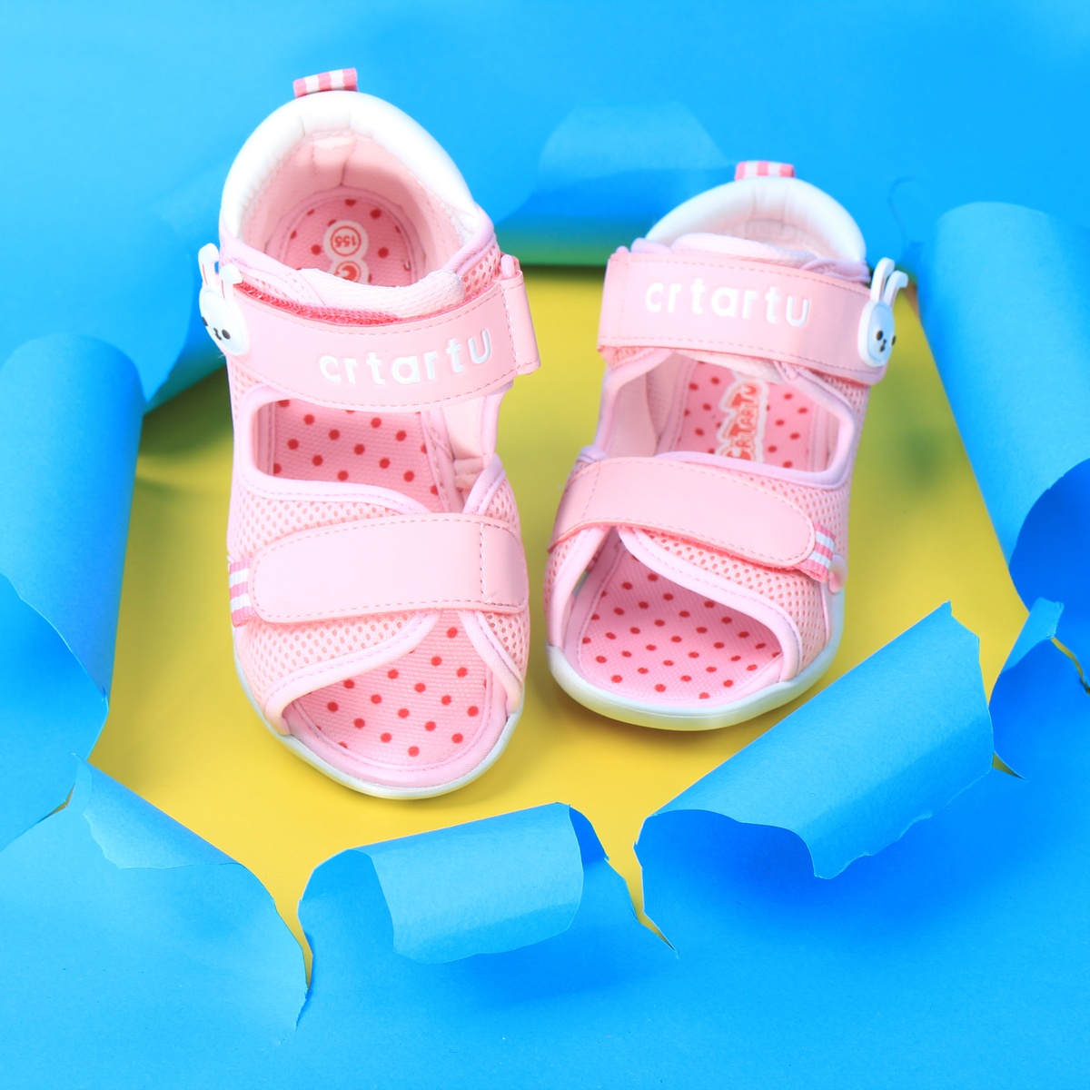 Dép Sandal thời trang cao cấp cho bé gái Crtartu XZ65-P - mặt trái