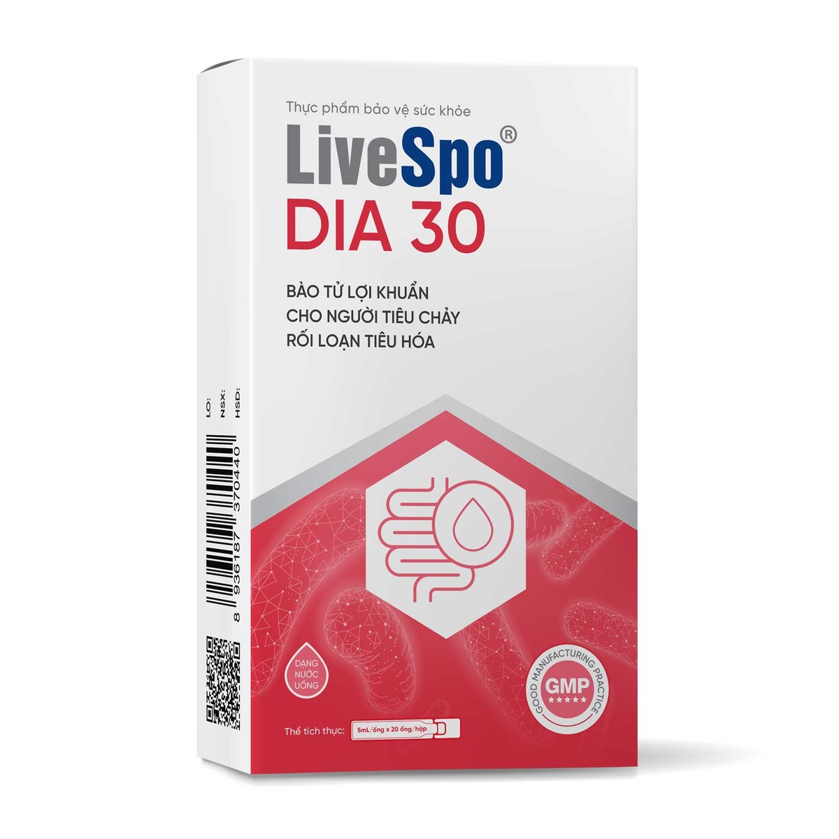 Thực phẩm bảo vệ sức khỏe Livespo® DIA 30 - mặt trái