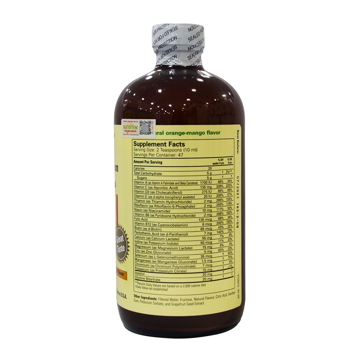 Dinh dưỡng Childlife bổ sung Vitamin & Khoáng chất (474ml) - mặt trái