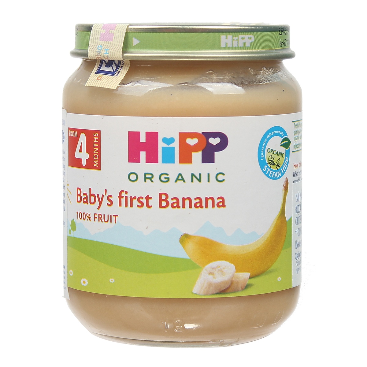 Dinh dưỡng đóng lọ Hipp chuối ăn dặm 4232 (125g) - mặt trái