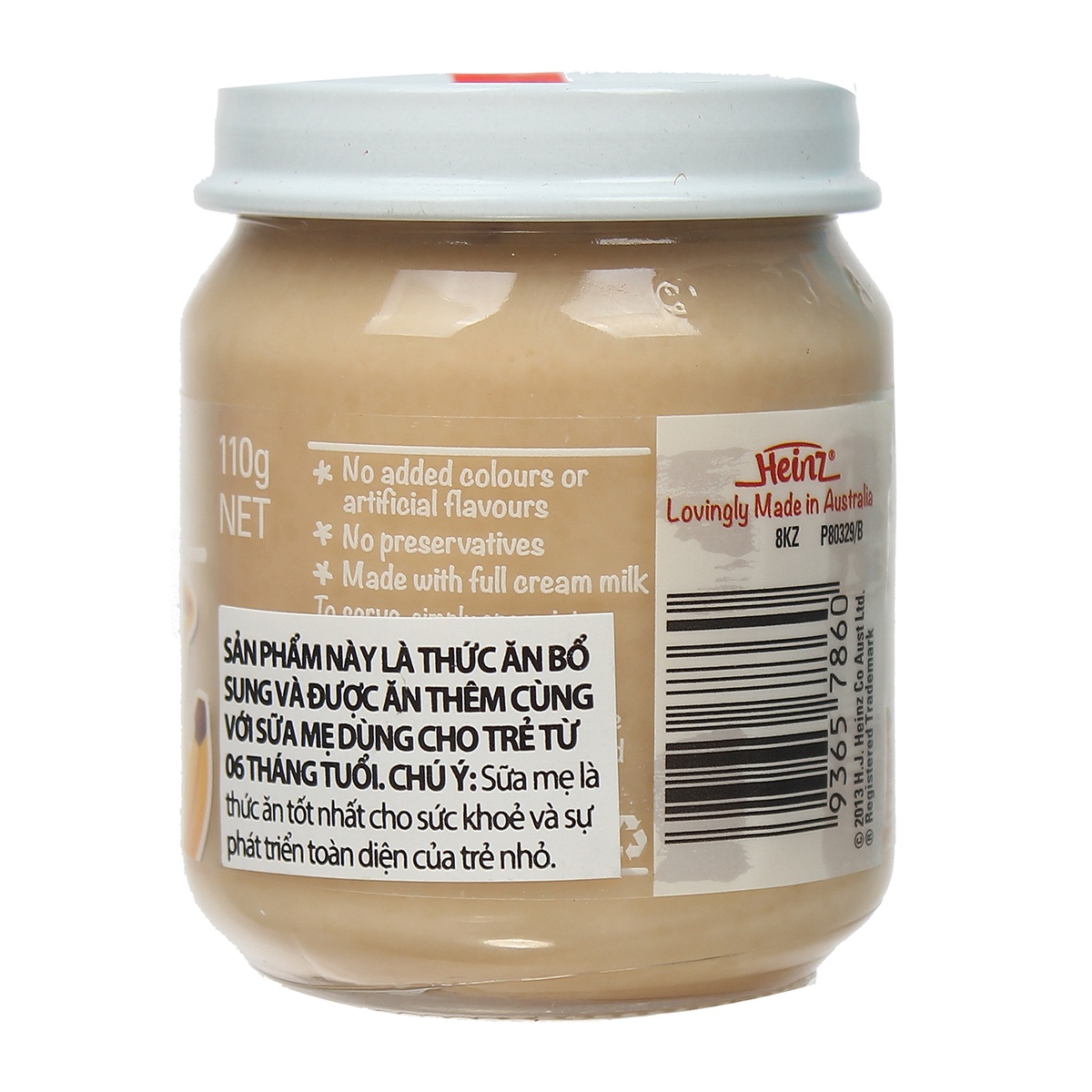 Dinh dưỡng đóng lọ Heinz Custard vị chuối 110g - mặt phải