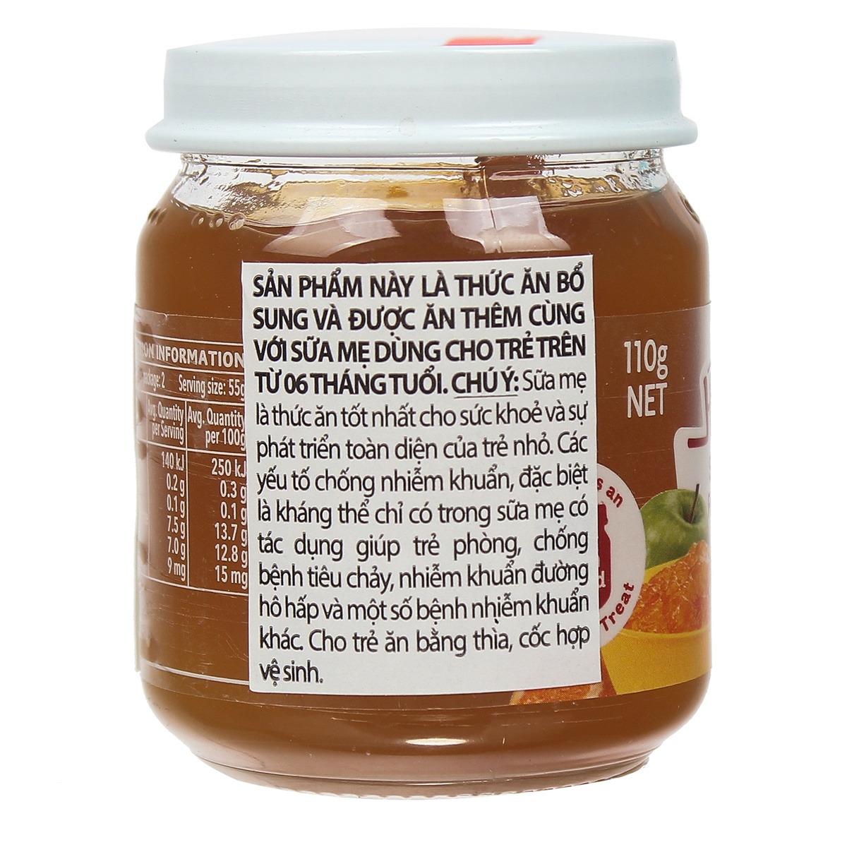 Dinh dưỡng đóng lọ Heinz custard vị trái cây mùa hè 6M+ - mặt trái