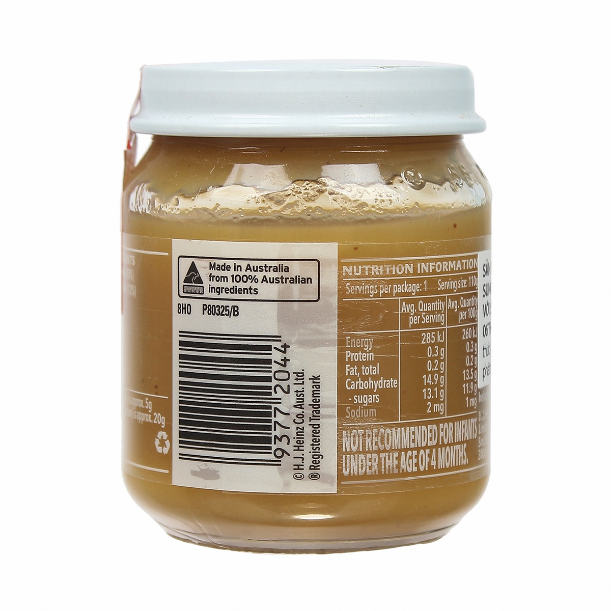 Dinh dưỡng đóng lọ Heinz vị táo và xoài nghiền 110g - mặt trái