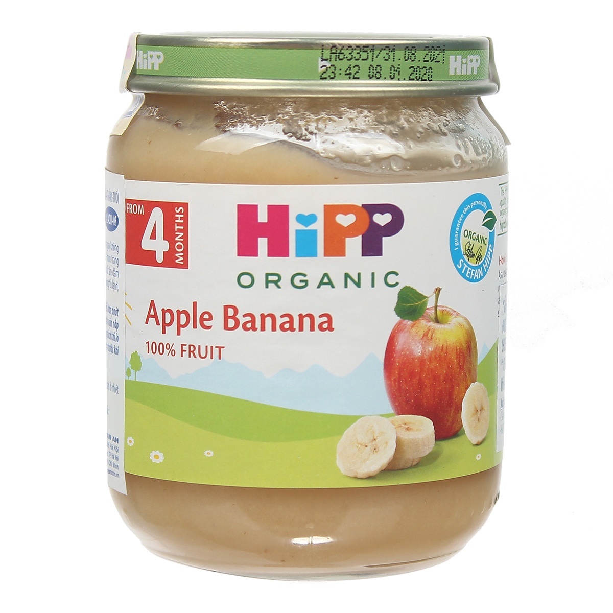 Dinh dưỡng đóng lọ HiPP chuối táo 4210 (125g) - mặt trái