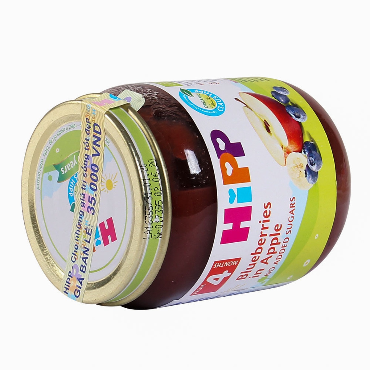 Dinh dưỡng đóng lọ Hipp Dâu tím, Táo tây 4273 (125g) - góc nghiêng