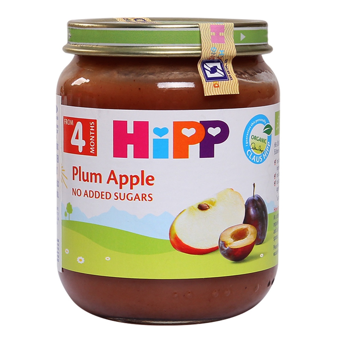 Dinh dưỡng đóng lọ HiPP Mận tây, Táo tây 4204 (125g)  - mặt trái