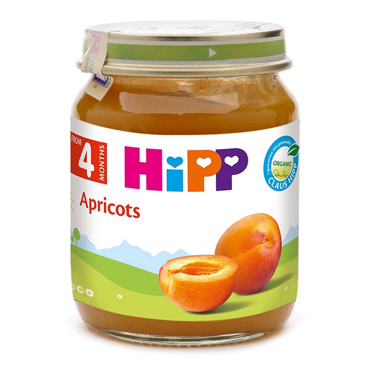 Dinh dưỡng đóng lọ HiPP vị mơ tây (125g) - mặt trái