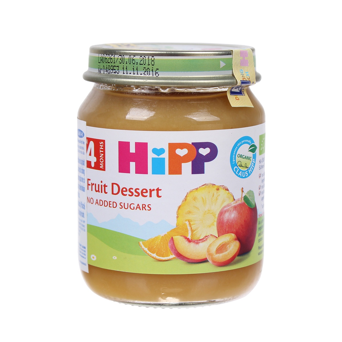 Dinh dưỡng đóng lọ HiPP hoa quả tráng miệng 4403 (125g) - mặt trái
