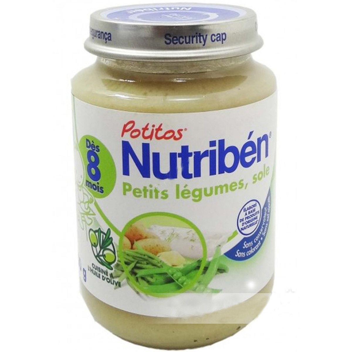 Dinh dưỡng đóng lọ Nutriben cá, khoai tây, đậu 200g - mặt trái