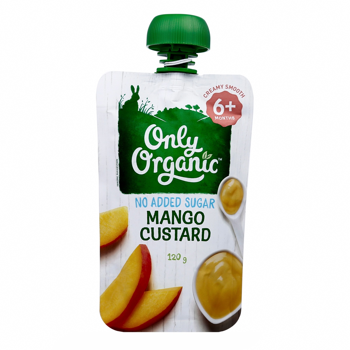 Dinh dưỡng trái cây nghiền hữu cơ Custard xoài Only Organic Mango Custard 6m+ - mặt phải