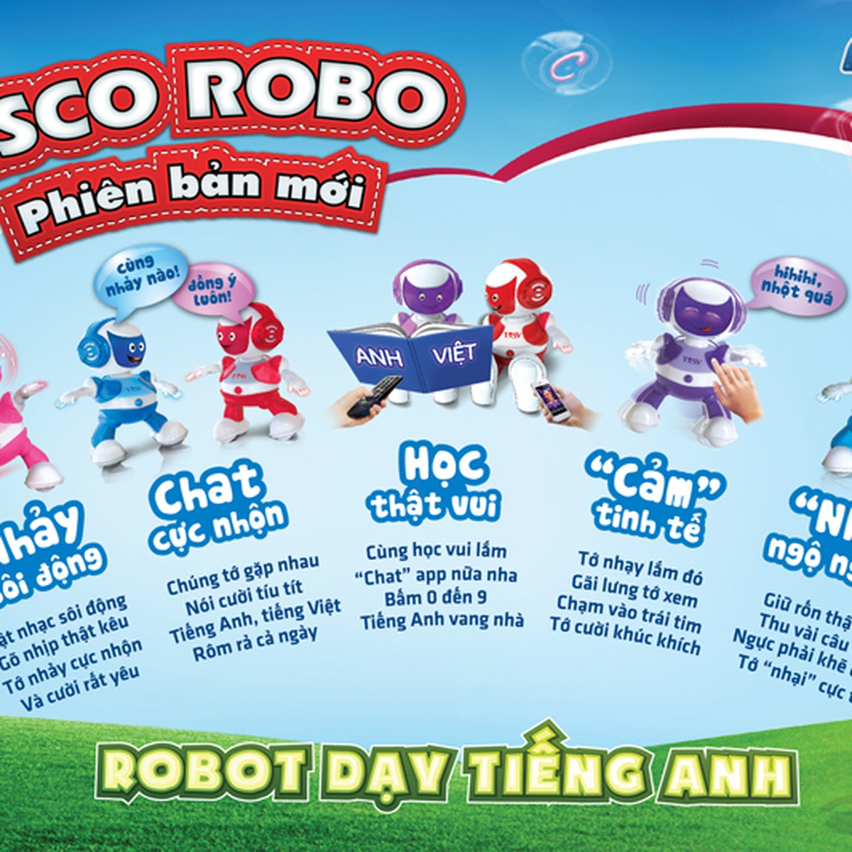 Đồ chơi Robot biết nhảy Tosy Discorobo (kèm loa) xanh - hình 7
