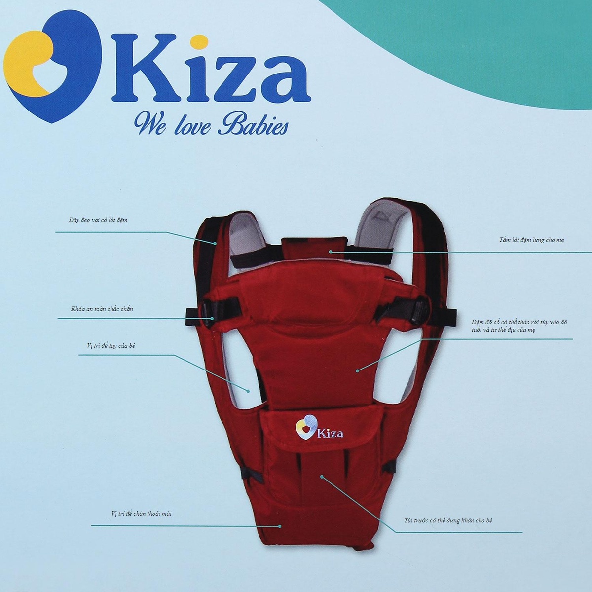 Địu em bé Kiza 5 tư thế cao cấp BB010 - hình 15