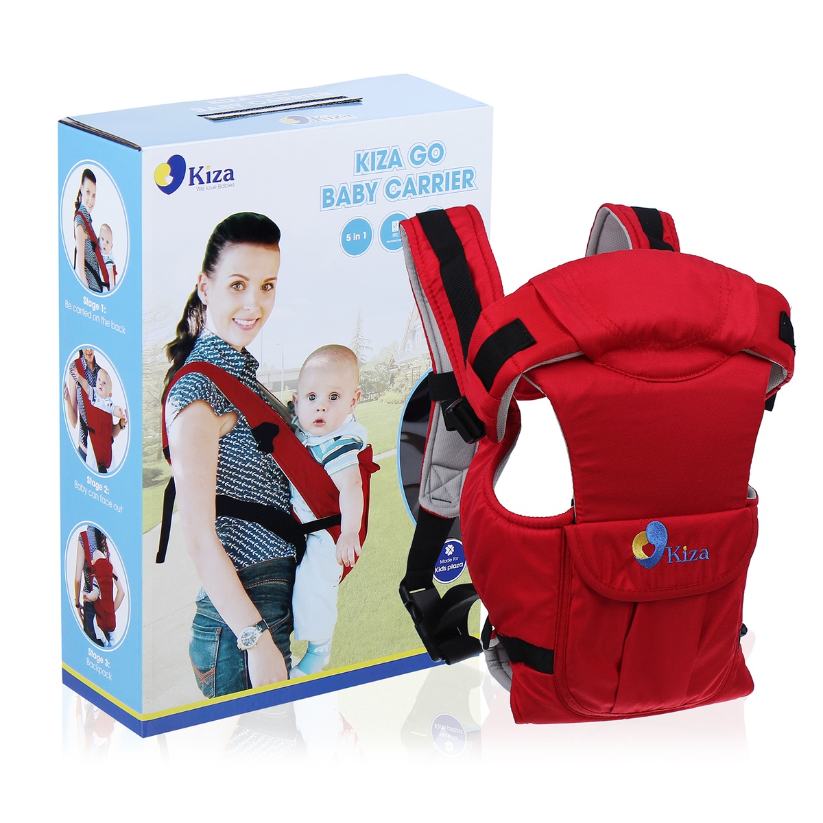 Địu em bé Kiza 5 tư thế cao cấp BB010 - mặt trái