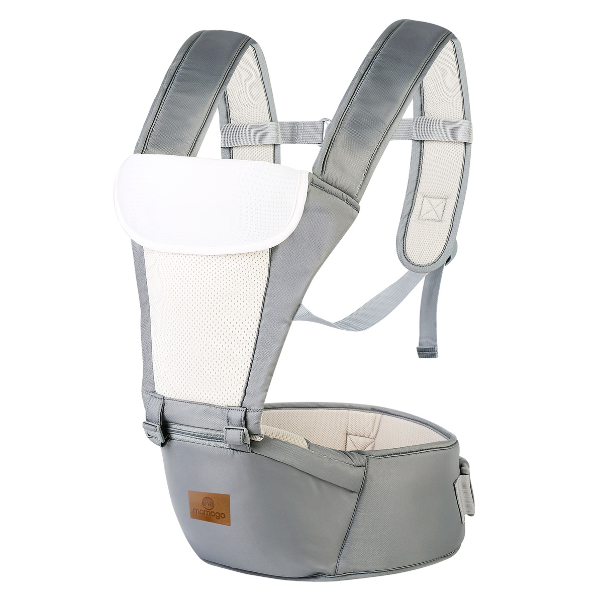 Địu ngồi cho bé 6in1 Mamago Airy MM01 (Ghi) - mặt trái