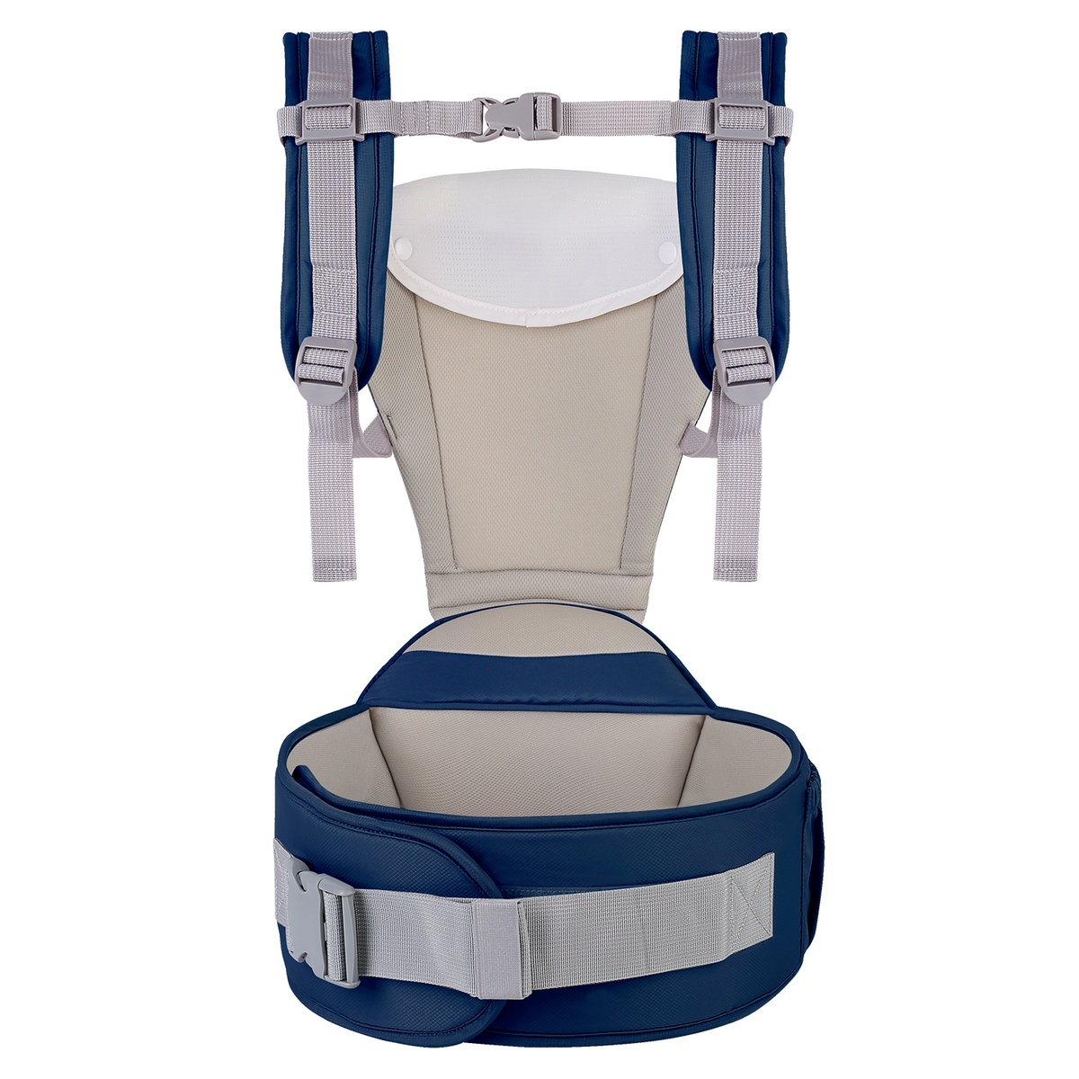 Địu ngồi cho bé 6in1 Mamago Airy MM01 (Xanh Navy) - mặt trái