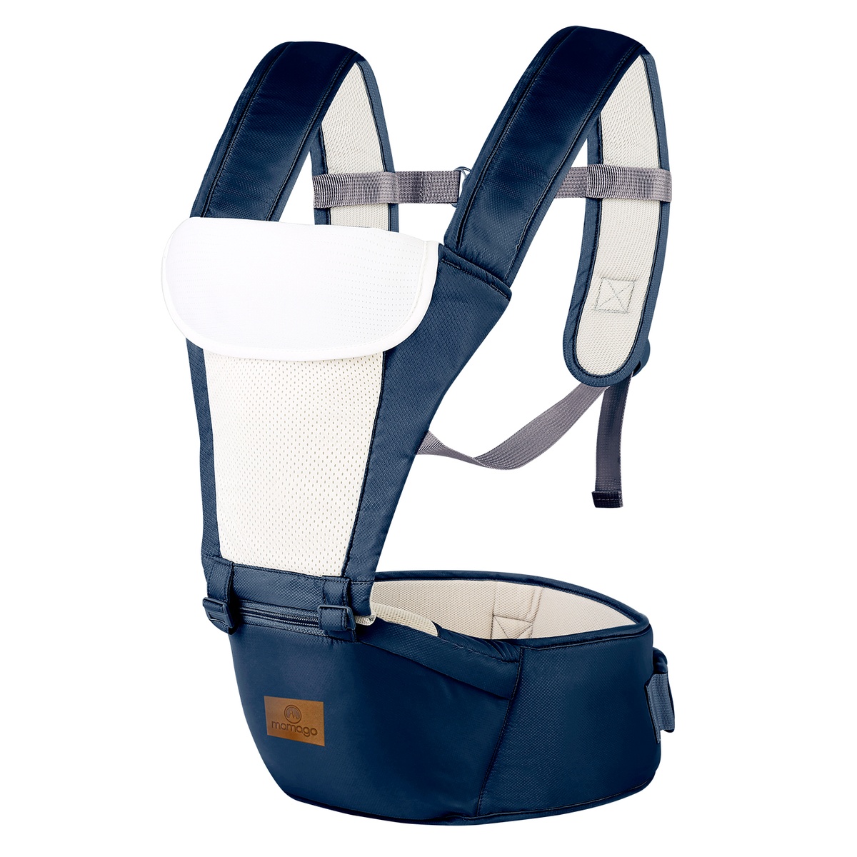 Địu ngồi cho bé 6in1 Mamago Airy MM01 (Xanh Navy) - mặt phải