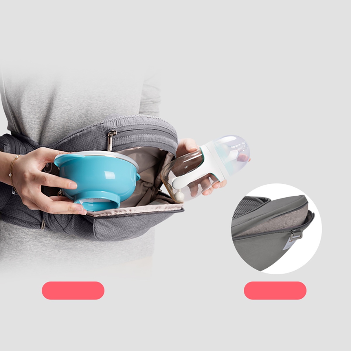 Địu ngồi cho bé Hip Seat KidsPlaza Foldable Aluminum (Xanh) - hình 12