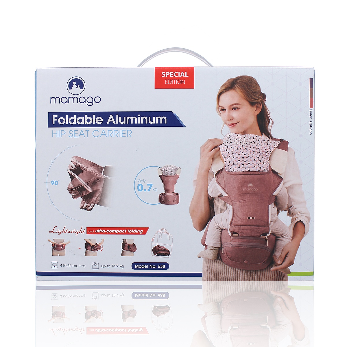 Địu ngồi cho bé Hip Seat Mamago Foldable Aluminum (Hồng) - hình 16