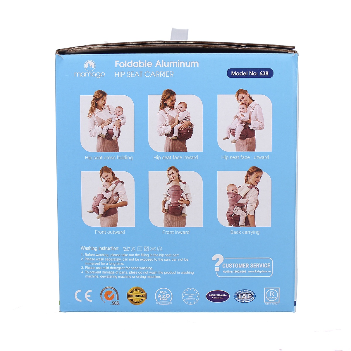 Địu ngồi cho bé Hip Seat Mamago Foldable Aluminum (Hồng) - hình 18