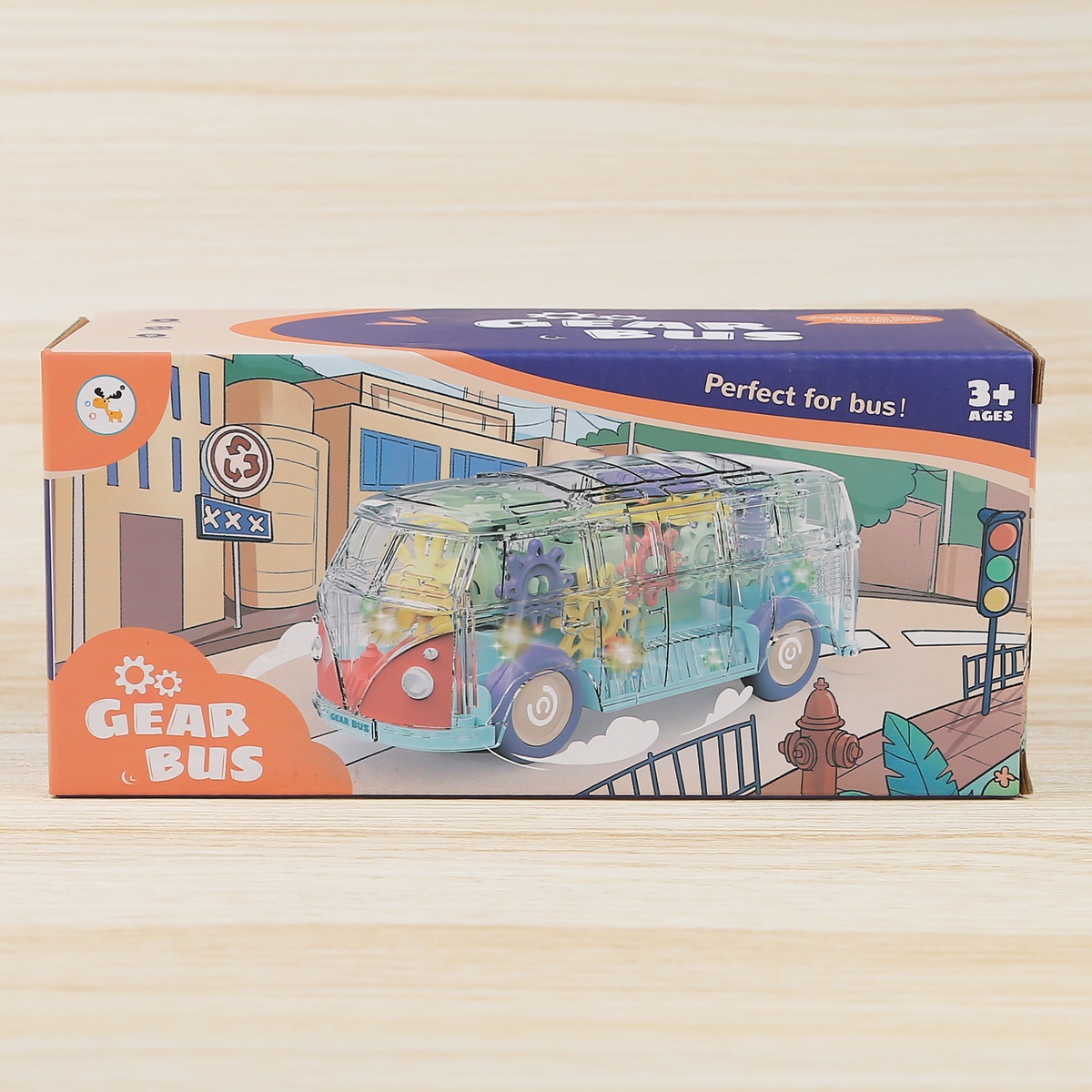 Đồ chơi bánh răng xe buýt tới trường CY.KL1409 - mặt phải