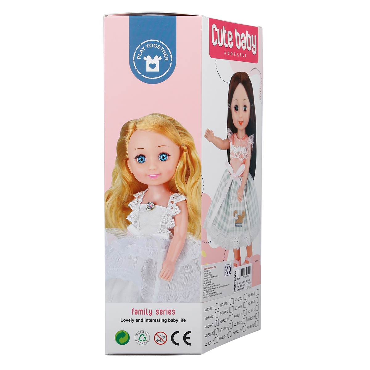 Đồ chơi búp bê dễ thương váy xanh dương CY.500-9 - mặt phải