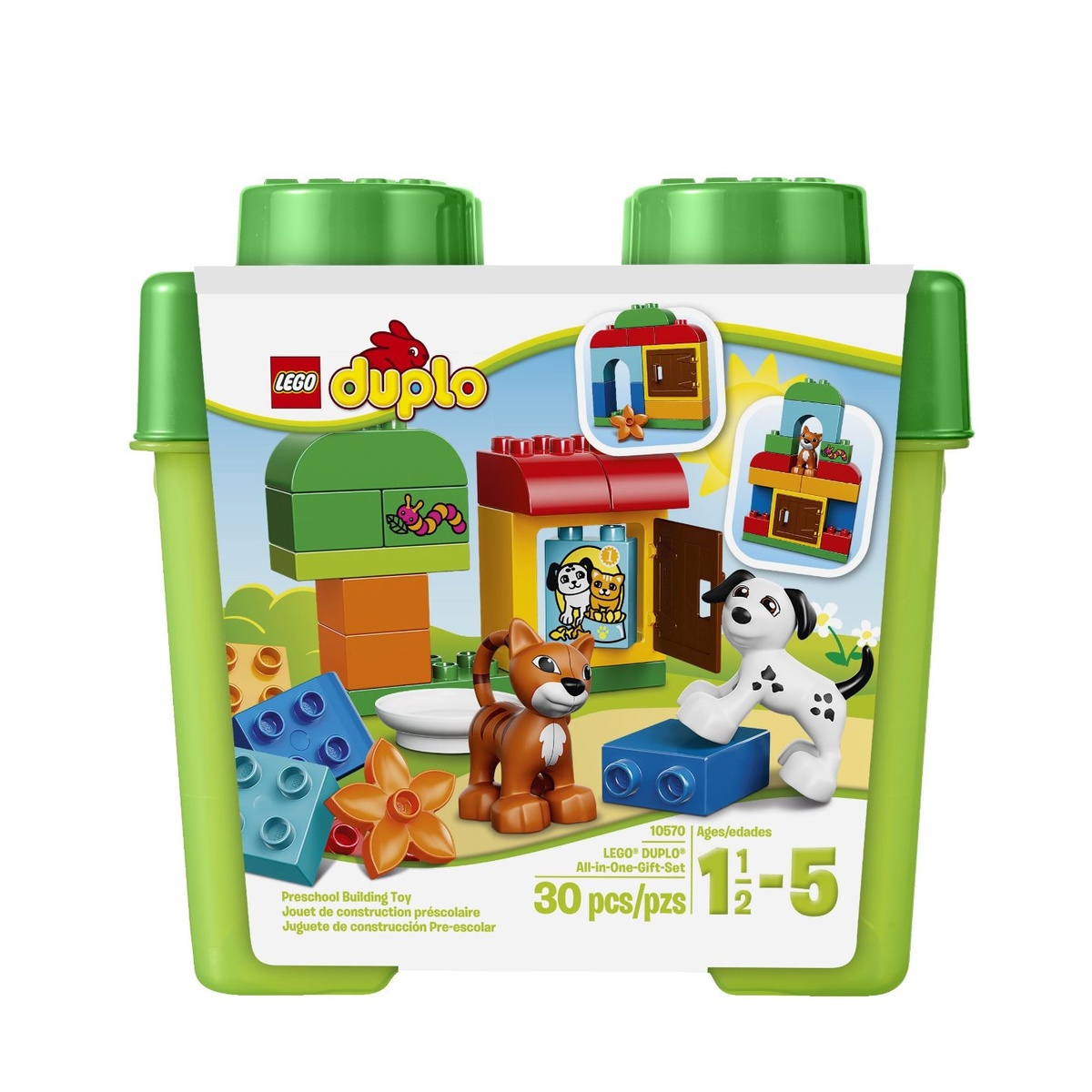 Đồ chơi Duplo 10570 hộp quà cún và mèo con - góc nghiêng