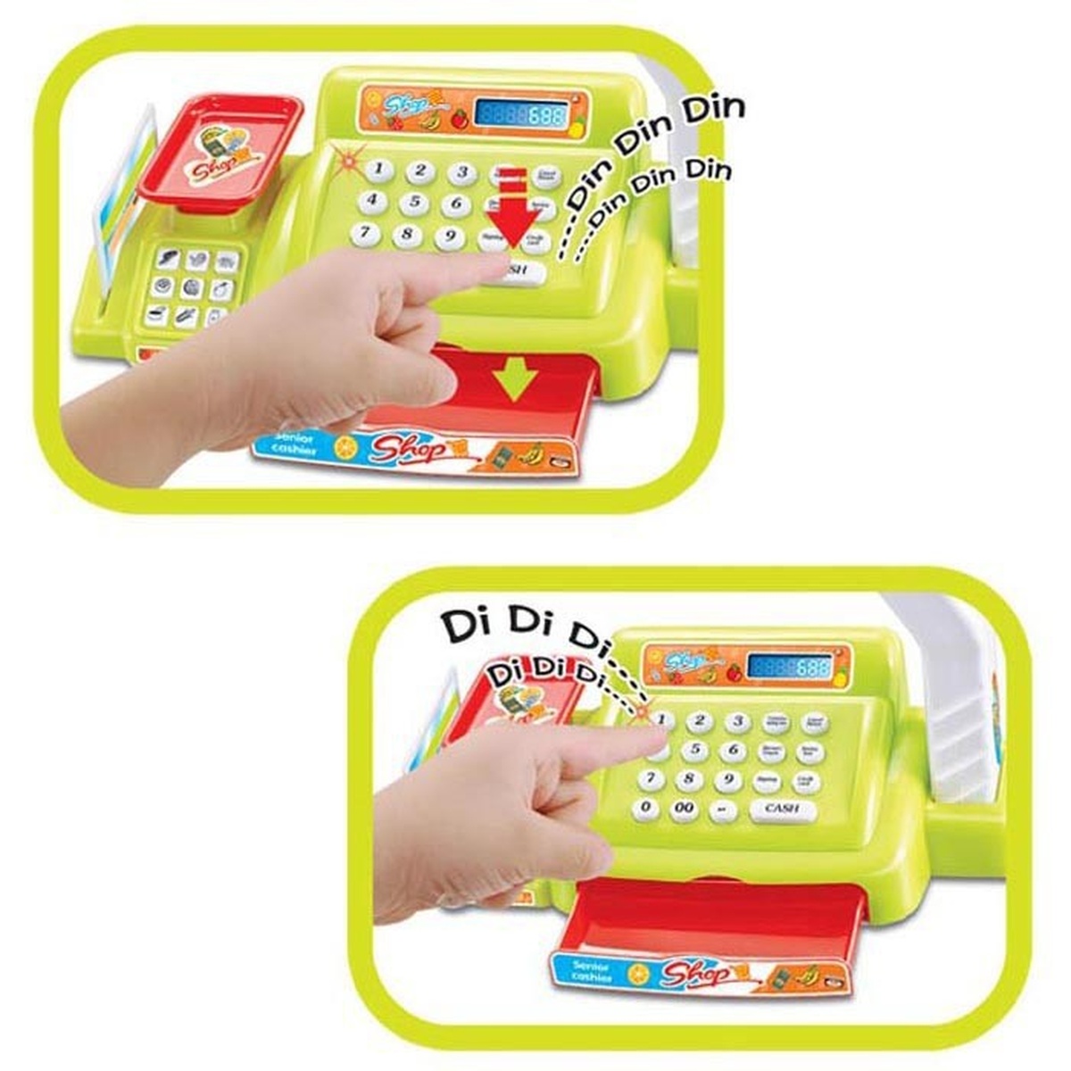 Đồ chơi máy tính tiền siêu thị 888A - mặt trái