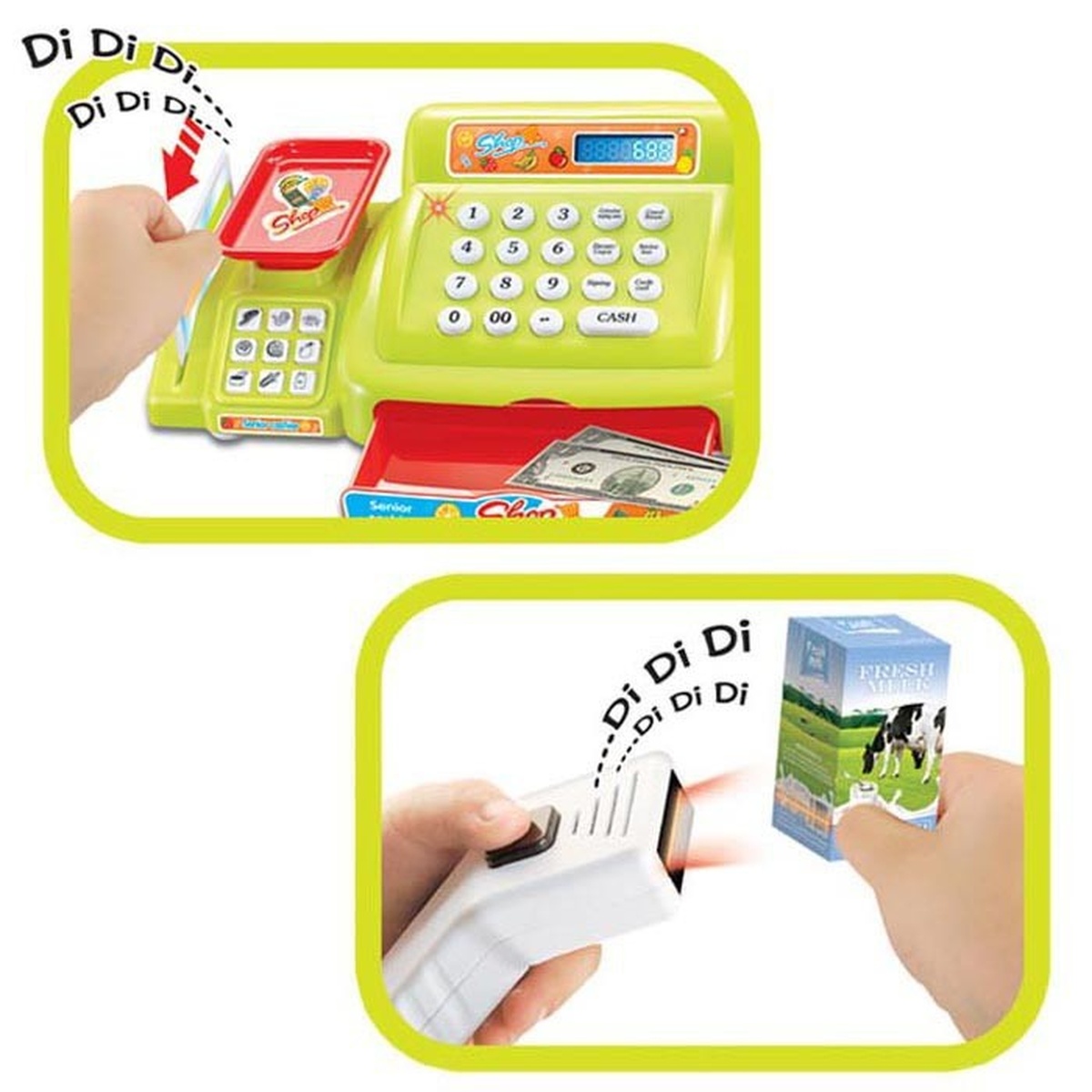 Đồ chơi máy tính tiền siêu thị 888A - mặt phải