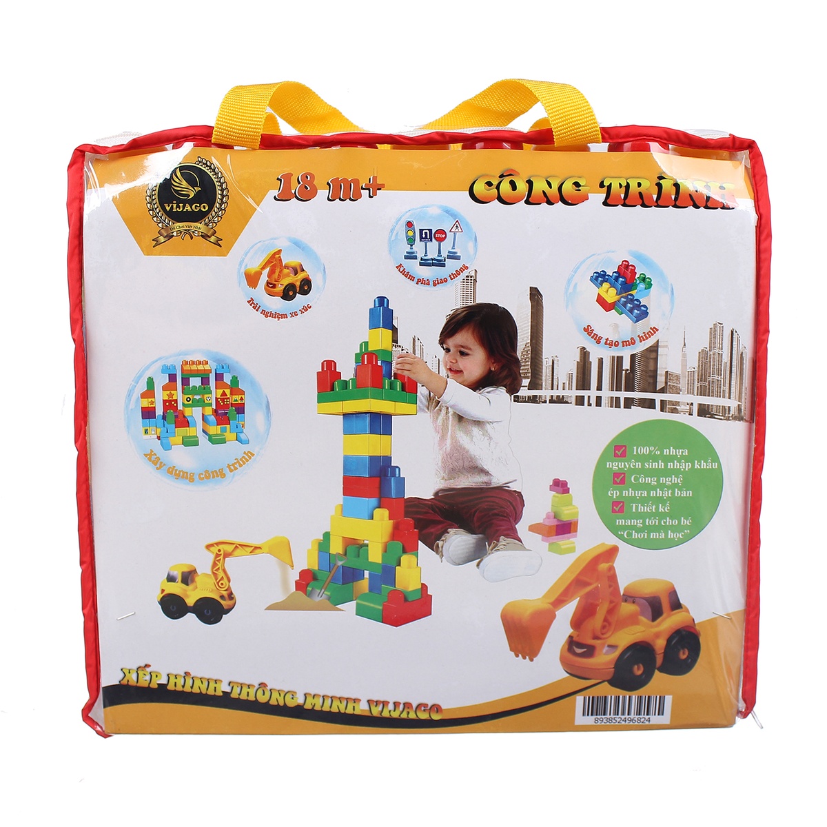 Đồ chơi túi xếp hình công trường VJG024 - mặt trái