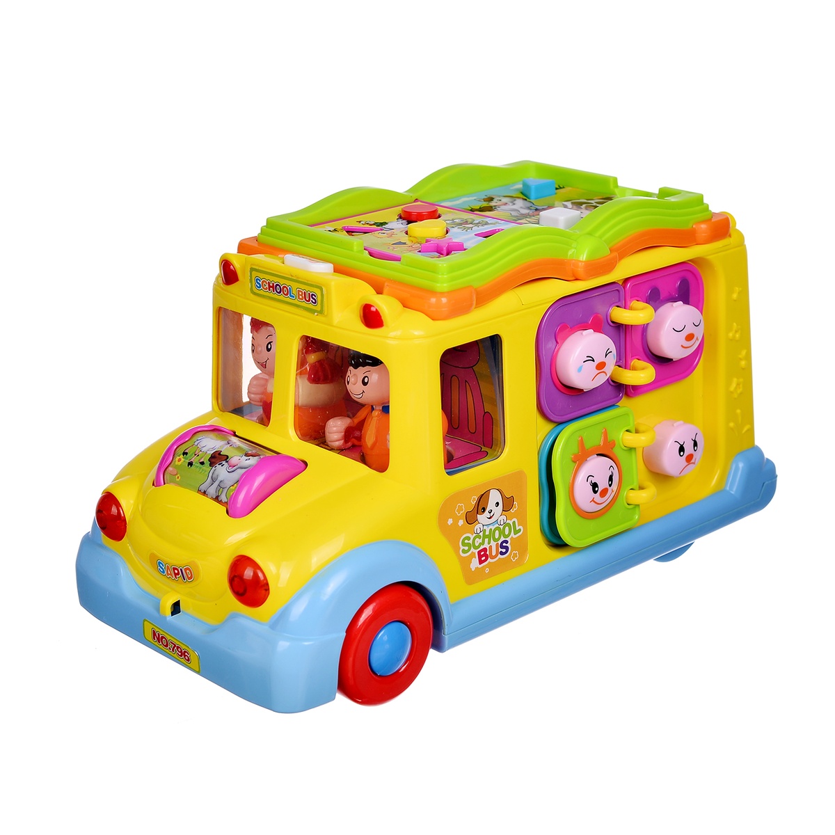 Đồ chơi xe bus trường học thông minh HL.796 - mặt trái