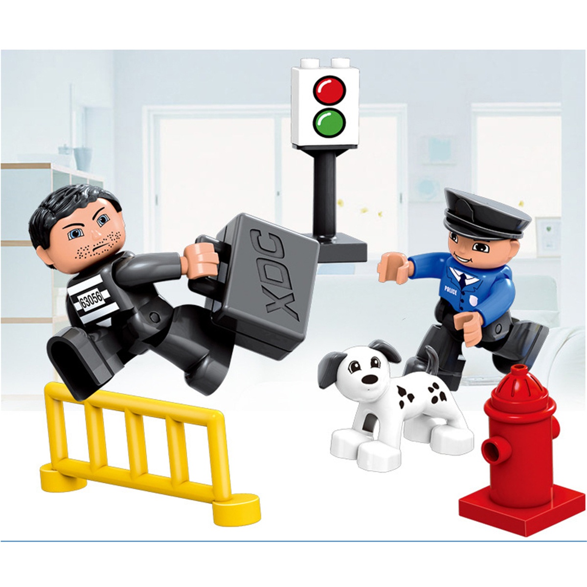 Đồ chơi xếp hình cảnh sát Huimei HW.075-1 - góc nghiêng