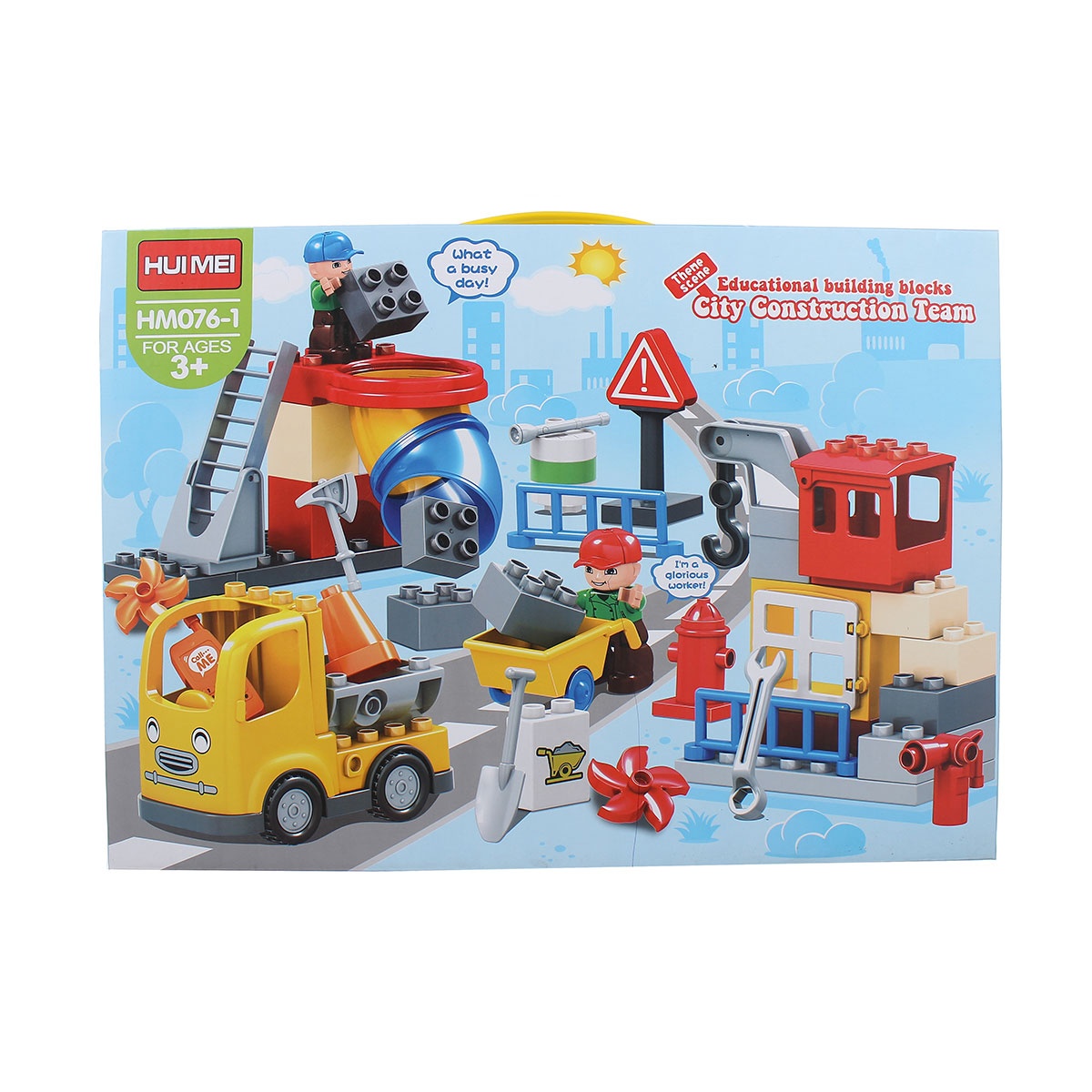 Đồ chơi xếp hình công trường Huimei HW.0761-1 - mặt trái