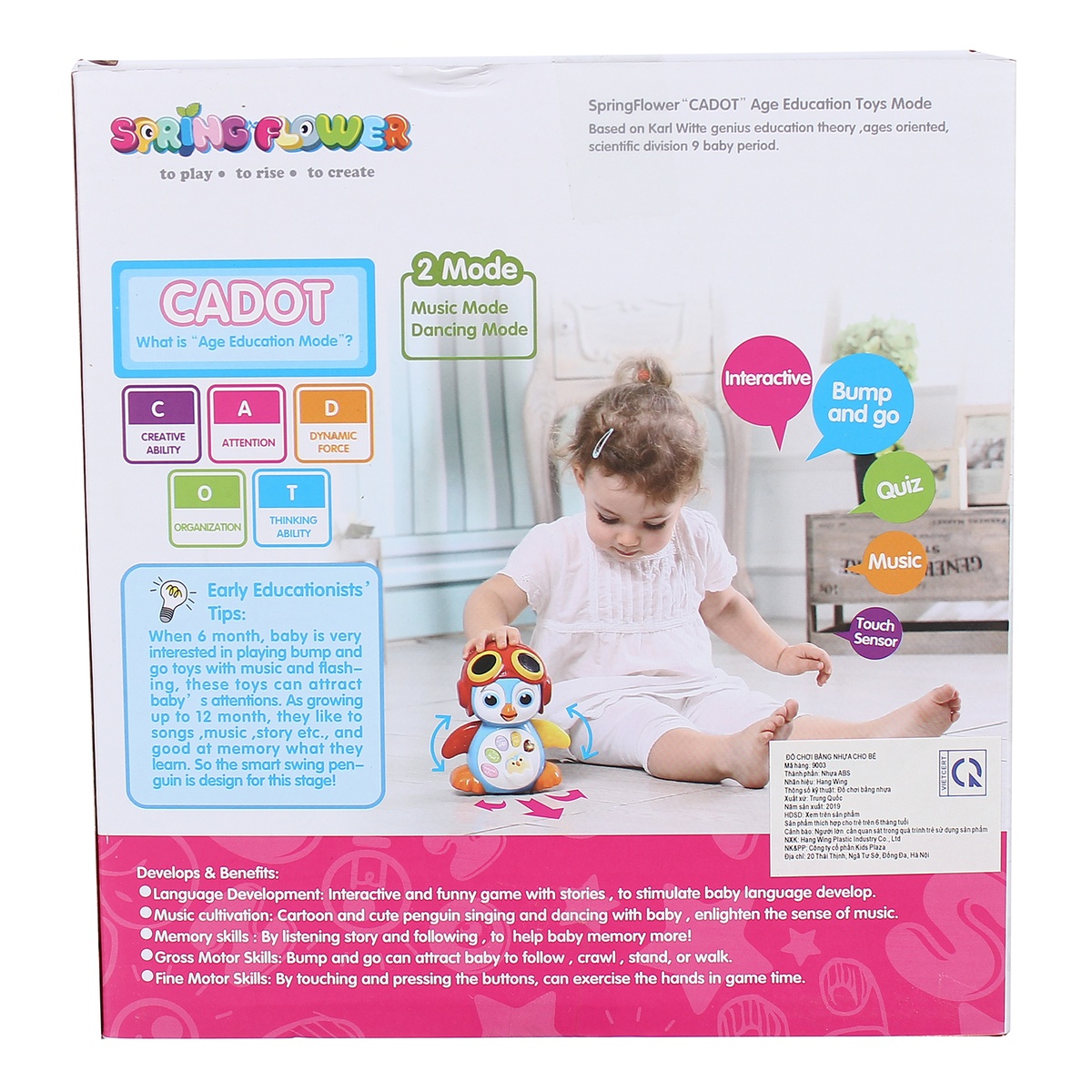 Đồ chơi chim cánh cụt thông minh HW.9003 - góc nghiêng