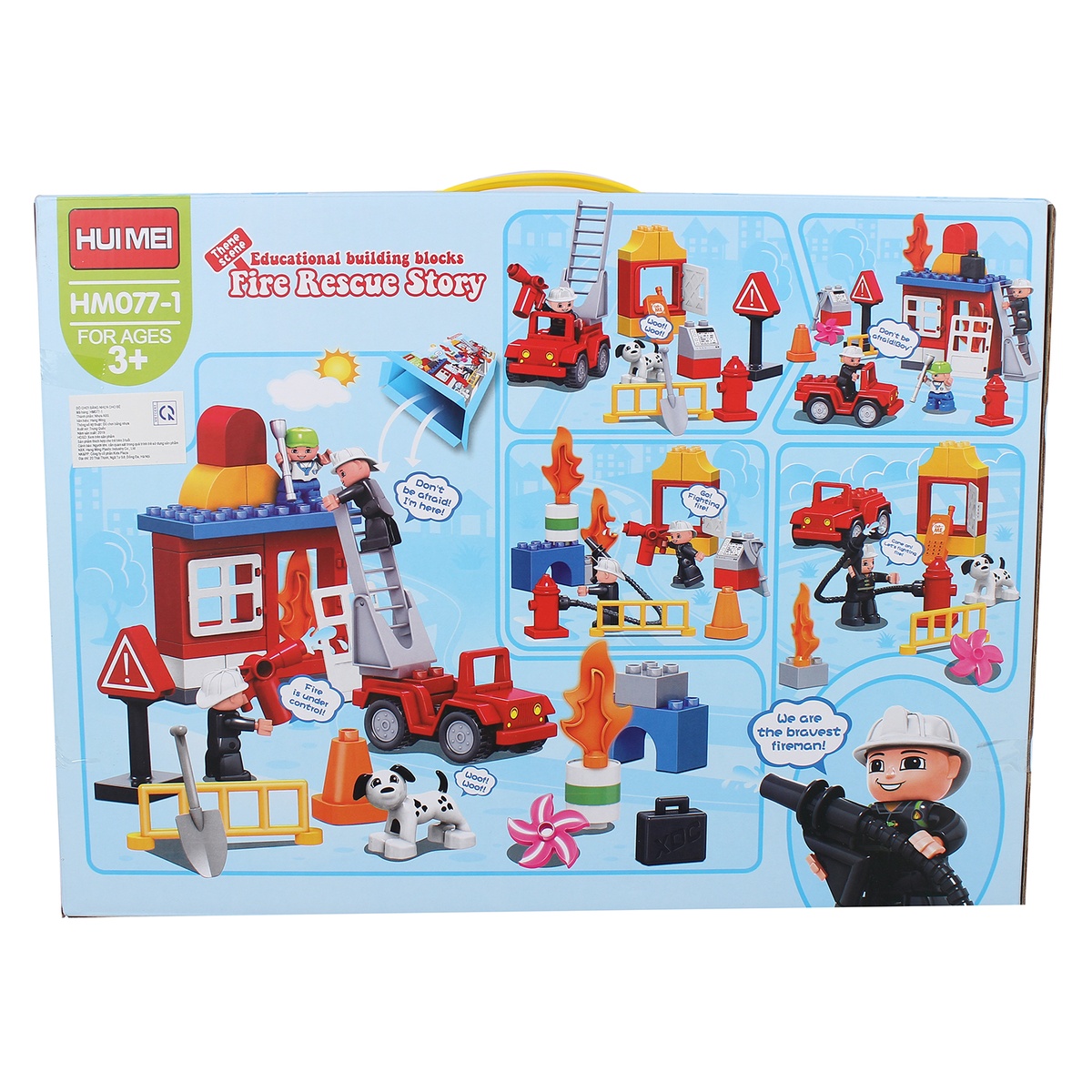 Đồ chơi xếp hình đội cứu hỏa HW.077-1  - mặt phải