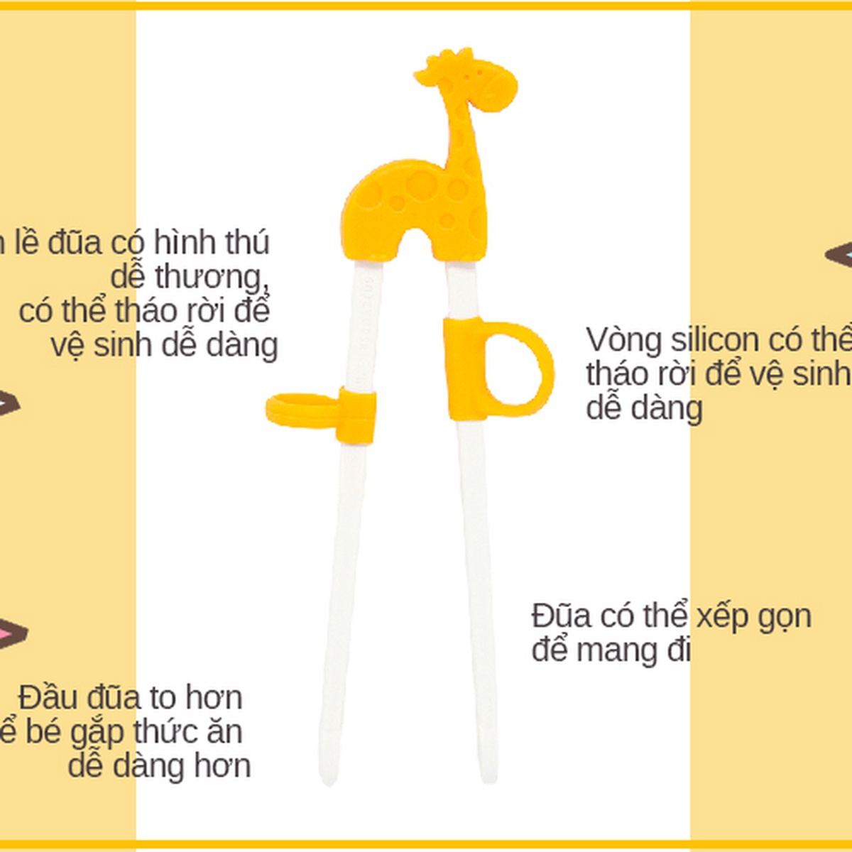Đũa tập ăn cho bé từ 3 tuổi Marcus & Marcus (Hươu Lola) - mặt trái