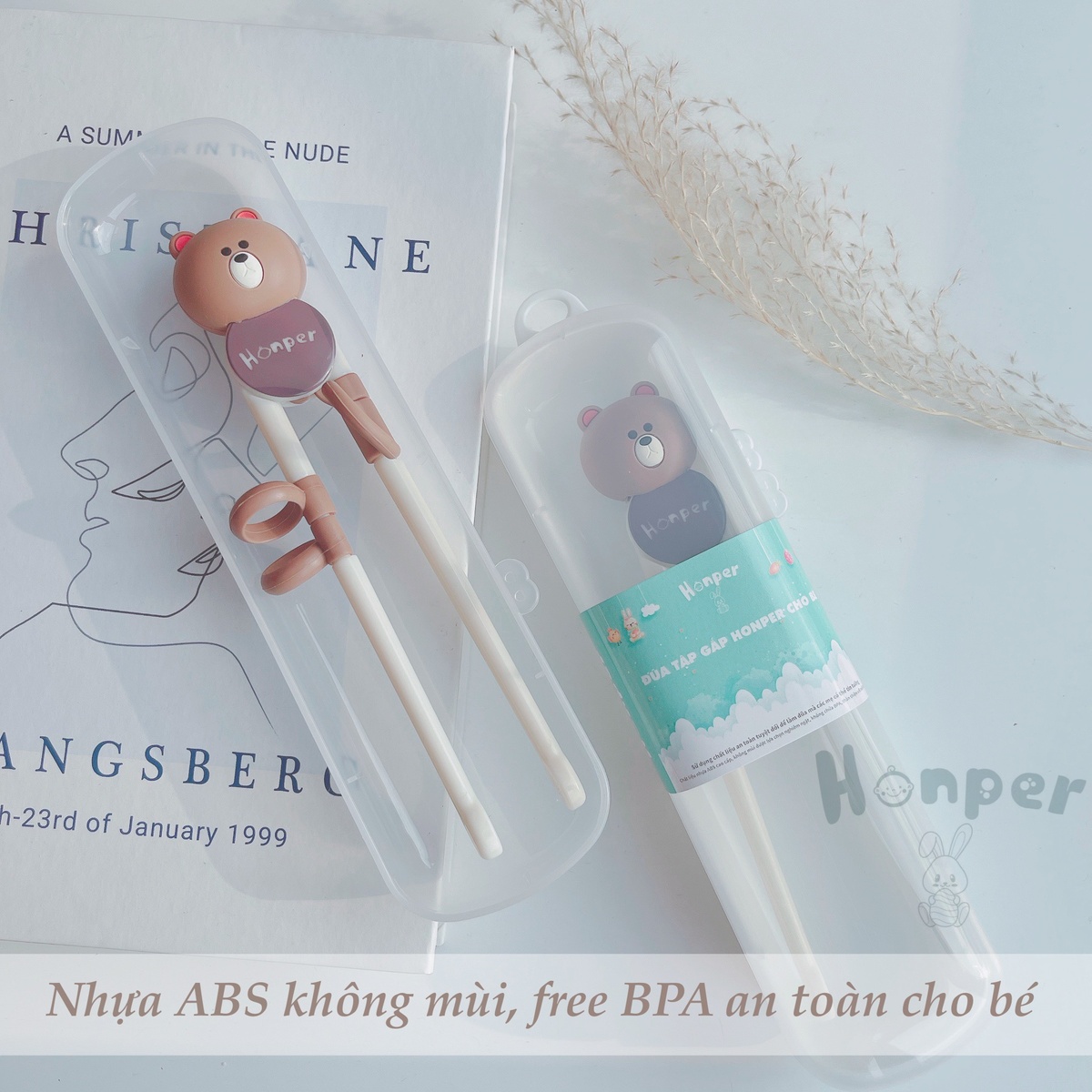 Đũa tập ăn cho bé Honper HP-124 (Mẫu ngẫu nhiên) - mặt sau