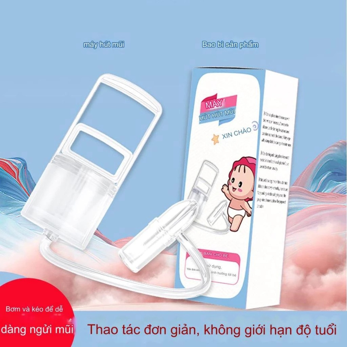 Dụng cụ hút mũi kéo tay thế hệ mới Nasal AC - mặt trái