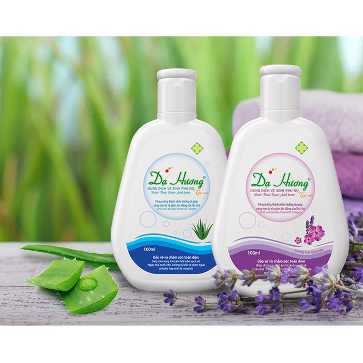 Dung dịch vệ sinh phụ nữ Dạ Hương Lavender tươi mới 100ml - mặt phải