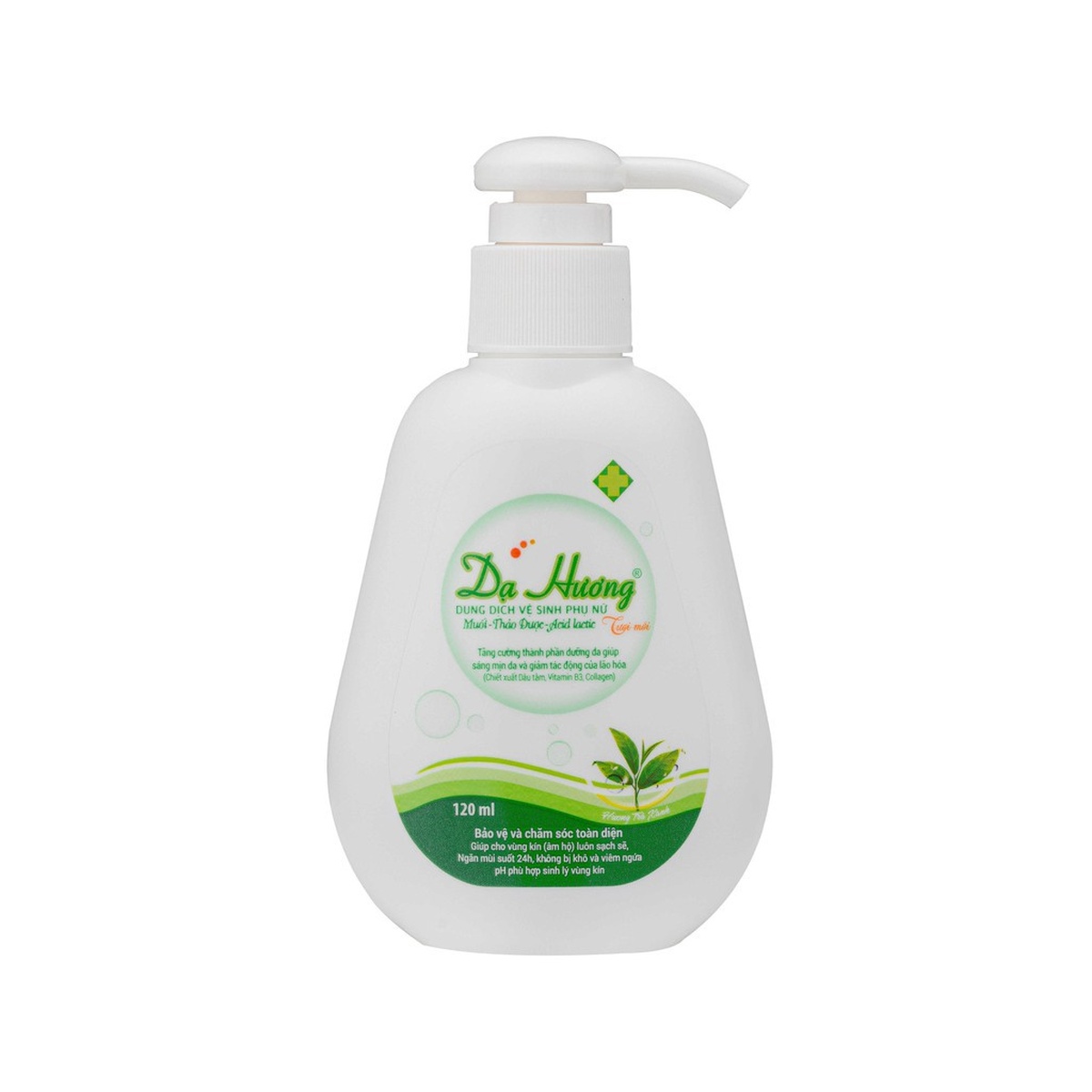 Dung dịch vệ sinh phụ nữ Dạ Hương Trà Xanh 120ml (dạng vòi) - mặt phải