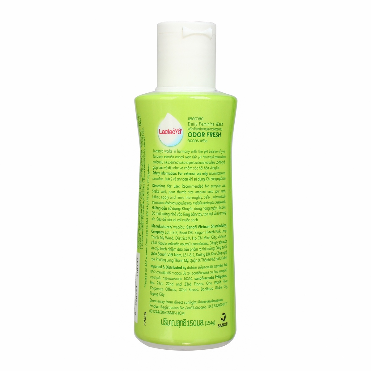 Dung dịch vệ sinh phụ nữ Lactacyd 150ml - mặt phải