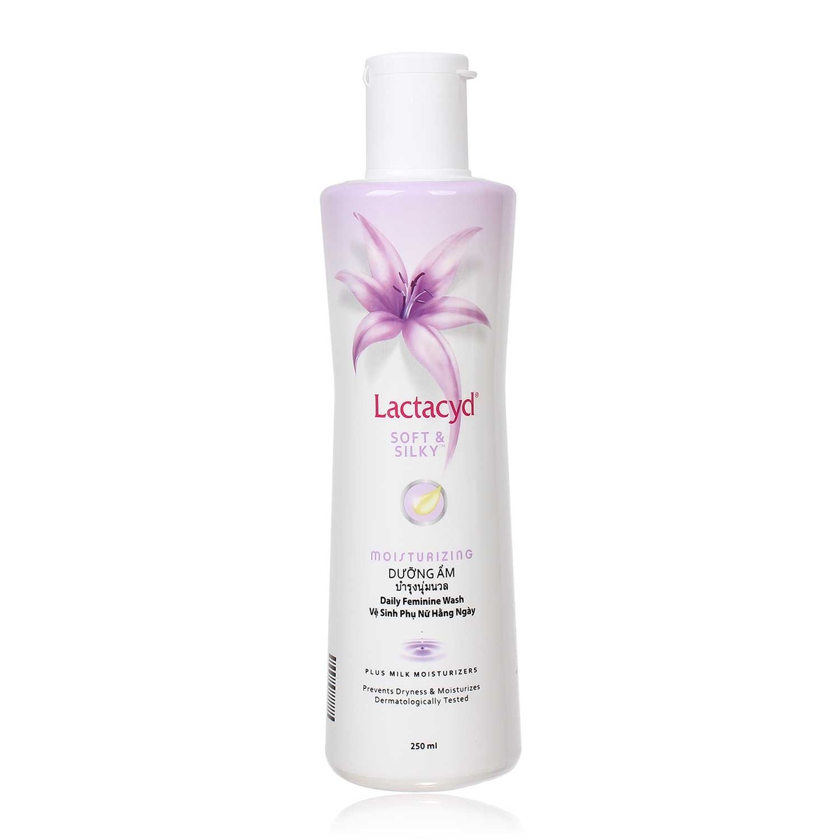 Dung dịch vệ sinh phụ nữ Lactacyd Soft Silky - mặt sau